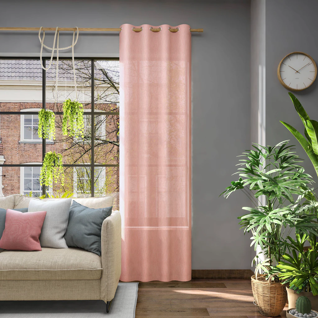 Bild von Vorhang NEUTEX FOR YOU "Libre-ECO", orange (koralle), B:142cm H:205cm, Jacquard, Polyester, Gardinen, Nachhaltig, Breite 142 cm, nach Maß