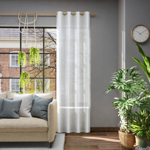 Bild von Vorhang NEUTEX FOR YOU "Libre-ECO", grau (hellgrau), B:142cm H:265cm, Jacquard, Polyester, Gardinen, Nachhaltig, Breite 142 cm, nach Maß