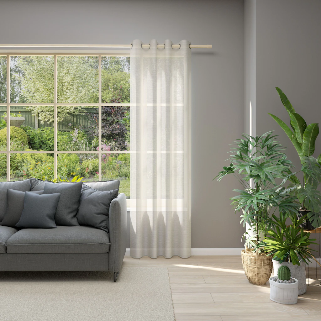 Bild von Vorhang NEUTEX FOR YOU "Allure", grau (taupe), B:140cm H:265cm, Jacquard, Polyester, Gardinen, Ösenschal mit Metallösen, Breite 140 cm, nach Maß