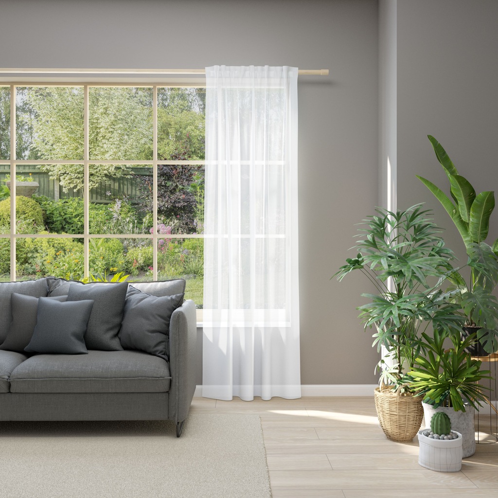 Bild von Vorhang NEUTEX FOR YOU "Allure", weiß (reinweiß), B:140cm H:175cm, Jacquard, Polyester, Gardinen, Schal mit Multifunktionsband, Breite 140 cm, nach Maß