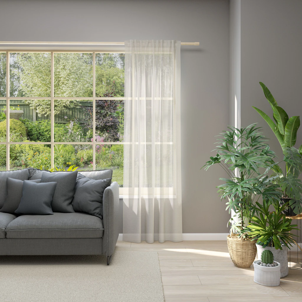 Bild von Vorhang NEUTEX FOR YOU "Allure", grau (taupe), B:140cm H:290cm, Jacquard, Polyester, Gardinen, Schal mit Multifunktionsband, Breite 140 cm, nach Maß
