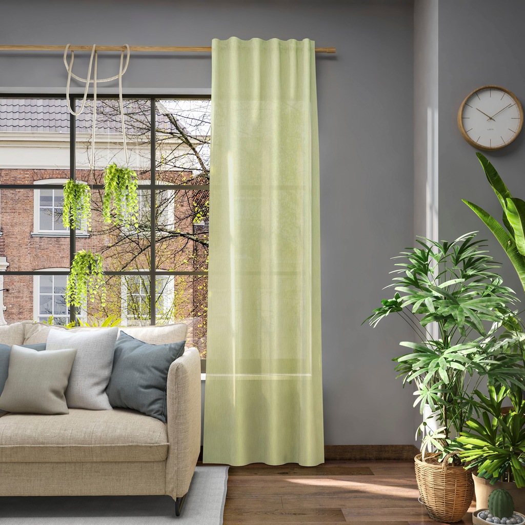 Bild von Vorhang NEUTEX FOR YOU "Libre-ECO", grün, B:142cm H:175cm, Jacquard, Polyester, Gardinen, Nachhaltig, nach Maß