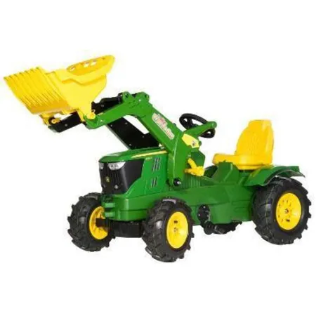 Bild von Rolly Toys rollyFarmtrac John Deere 6210R Trettraktor (für Kinder 3-8 Jahre, Luftbereifung, Frontlader, Sitz verstellbar) 611102, grün