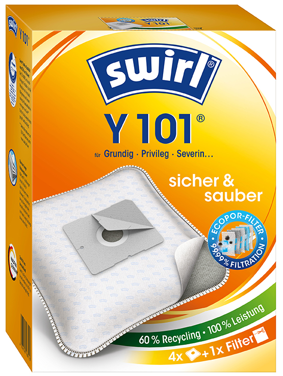Bild von Swirl Staubsaugerbeutel Swirl Y 101 EcoPor Staubsaugerbeutel 4 Staubbeutel