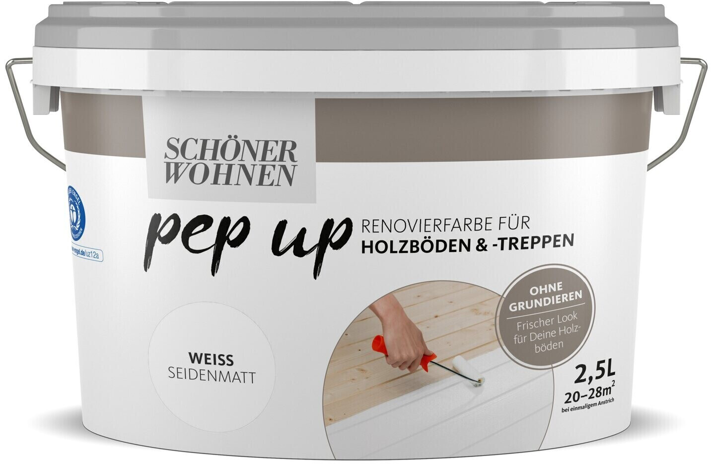 Bild von Schöner Wohnen pep up Renovierfarbe für Holzböden & Treppen 2,5l weiss