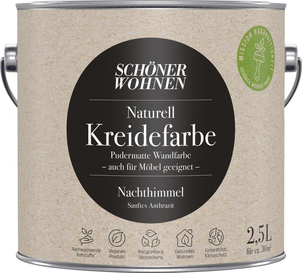 Bild von SCHÖNER WOHNEN FARBE Wand- und Deckenfarbe Nachthimmel, Wasserdampfdurchlässig, konservierungsmittelfrei