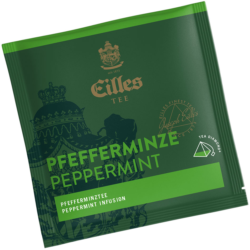 Bild von Pyramidenbeutel TEA DIAMONDS Pfefferminzblätter von Eilles, 50 Stück einzelverpackt
