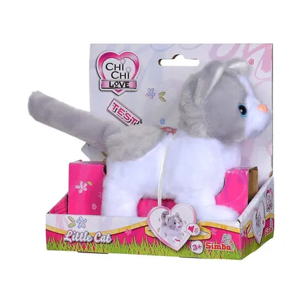 Bild von Simba 105893453 - Chichi Love Little Cat, läuft und wackelt mit dem Schwanz, Plüschkatze, mit Funktion, mit Sound, für Kinder ab 5 Jahren geeignet, 15 cm