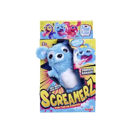 Bild von Simba 105953331 ScreamerZ Bär „Babbling Bear“ mit Sound - witziges Kuscheltier mit Schrei-Geräuschen - Plüschfigur für Kinder ab 5 Jahre, ca. 30 cm, blau