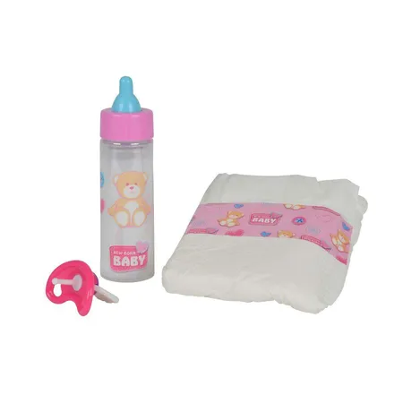 Bild von Simba 105562487 - New Born Baby First Nursing Set, Schnuller, Windel und Milchfläschchen mit verschwindendem Inhalt, für 38-43cm Puppen