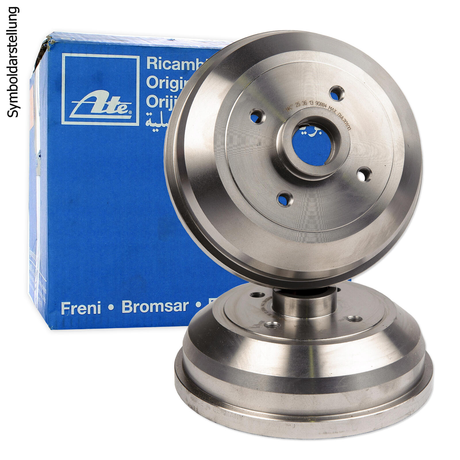 Bild von ATE 24.0220-0038.1 Bremstrommel ohne Radlager, ohne ABS-Sensorring OPEL: Corsa C Hatchback