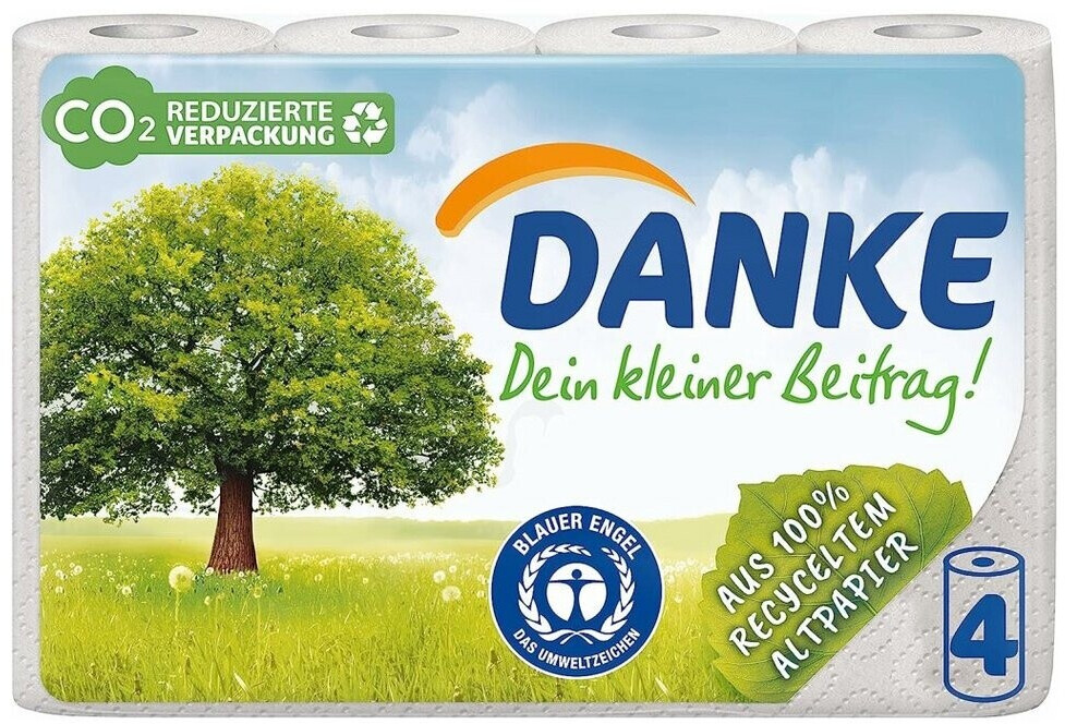 Bild von Danke Druckerpapier DANKE Küchenrollen 3-lagig, 4 Rollen