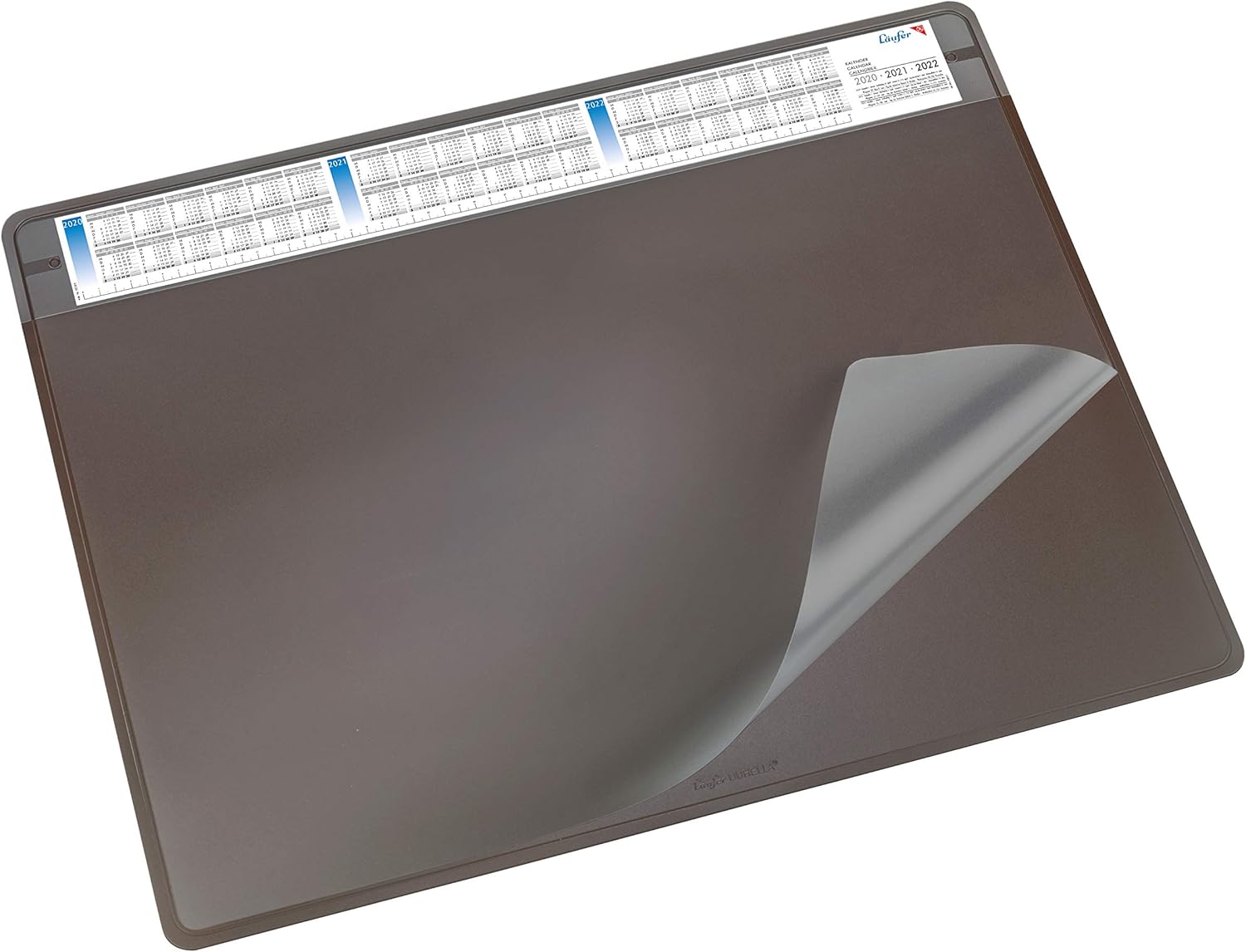 Bild von Läufer 47651 Durella Soft Schreibtischunterlage mit transparenter Auflage und Kalender, rutschfeste Schreibunterlage, Zubehör für Schreibtisch, 50 x 65 cm, grün