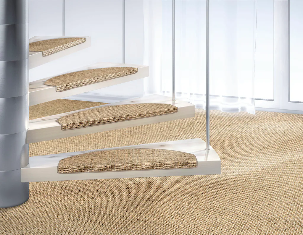 Bild von Dekowe Stufenmatte "Mara S2", halbrund, 5 mm Höhe, 100% Sisal, große Farbauswahl, selbstklebend, auch als Set 15 Stück