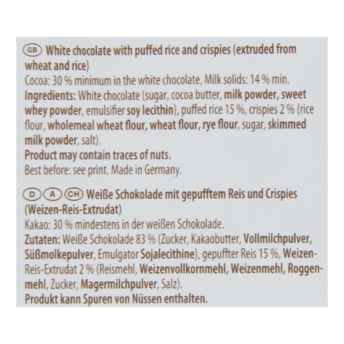 Bild von WAWI Schoko Reis Tafel weiß 200g - Ein süßer Genuss
