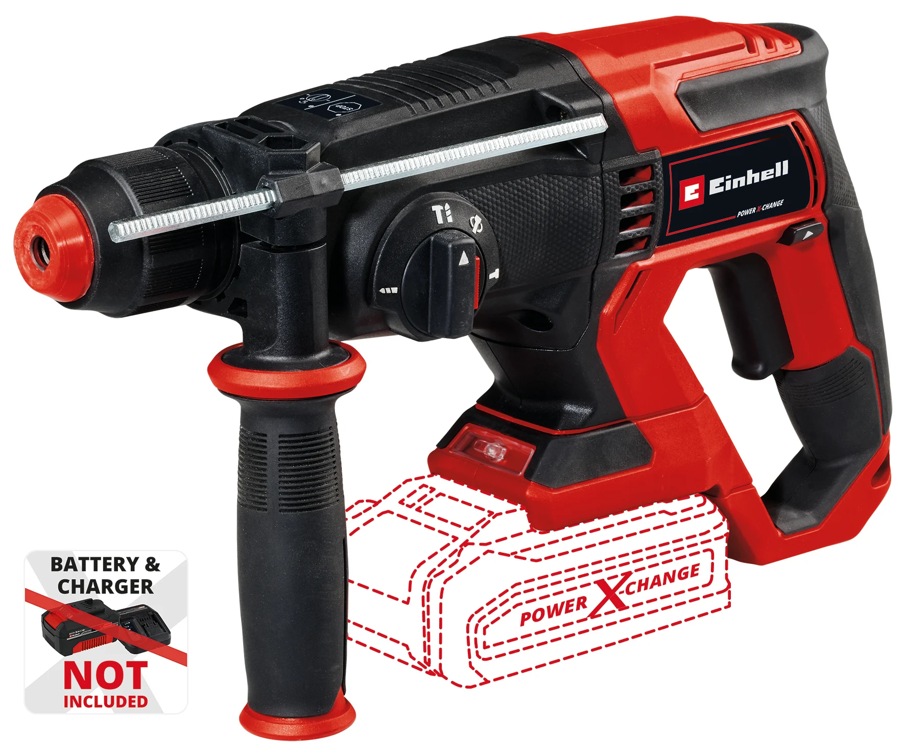 Bild von Einhell Akku-Bohrhammer TE-HD 18/20 Li - Solo, max. 1300 U/min, Power X-Change, ohne Akku, inkl. E-Box Aufbewahrungskoffer