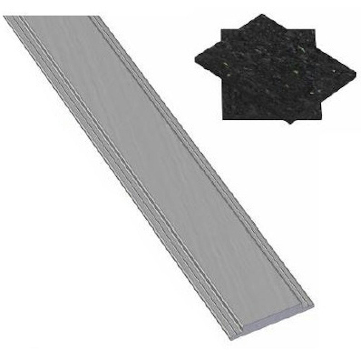Bild von OSMO Nut-Abdeckleiste für Aluminiumpfosten inkl. Gummipads Anthrazit 2200 mm