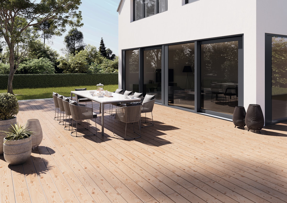 Bild von OSMO Terrasse kana. Douglasie 27x143, 244cm Oberseite gebürstet, Unters. glatt