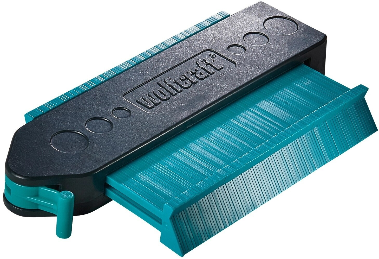 Bild von wolfcraft Konturenlehre 6949000 – Duplikator zum Übertragen von Konturen & Schnittverläufen – Ideal für Laminat, Fliesen uvm. – 130mm x 30mm