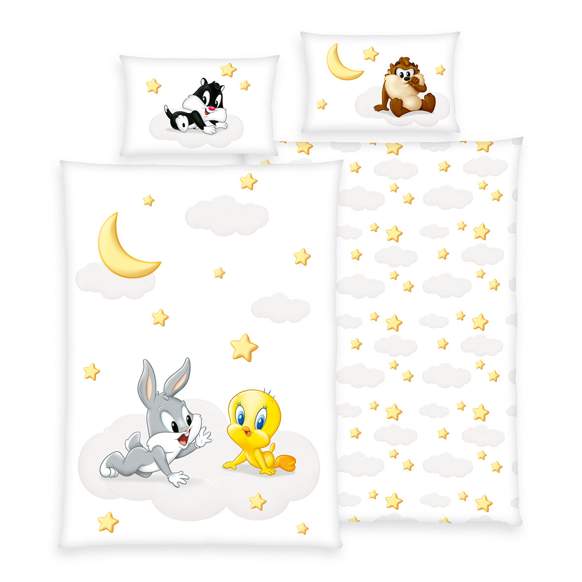 Bild von Herding Babybettwäsche Looney Tunes, 100 x 135 / 40 x 60 cm Baumwolle Kinderbettwäsche