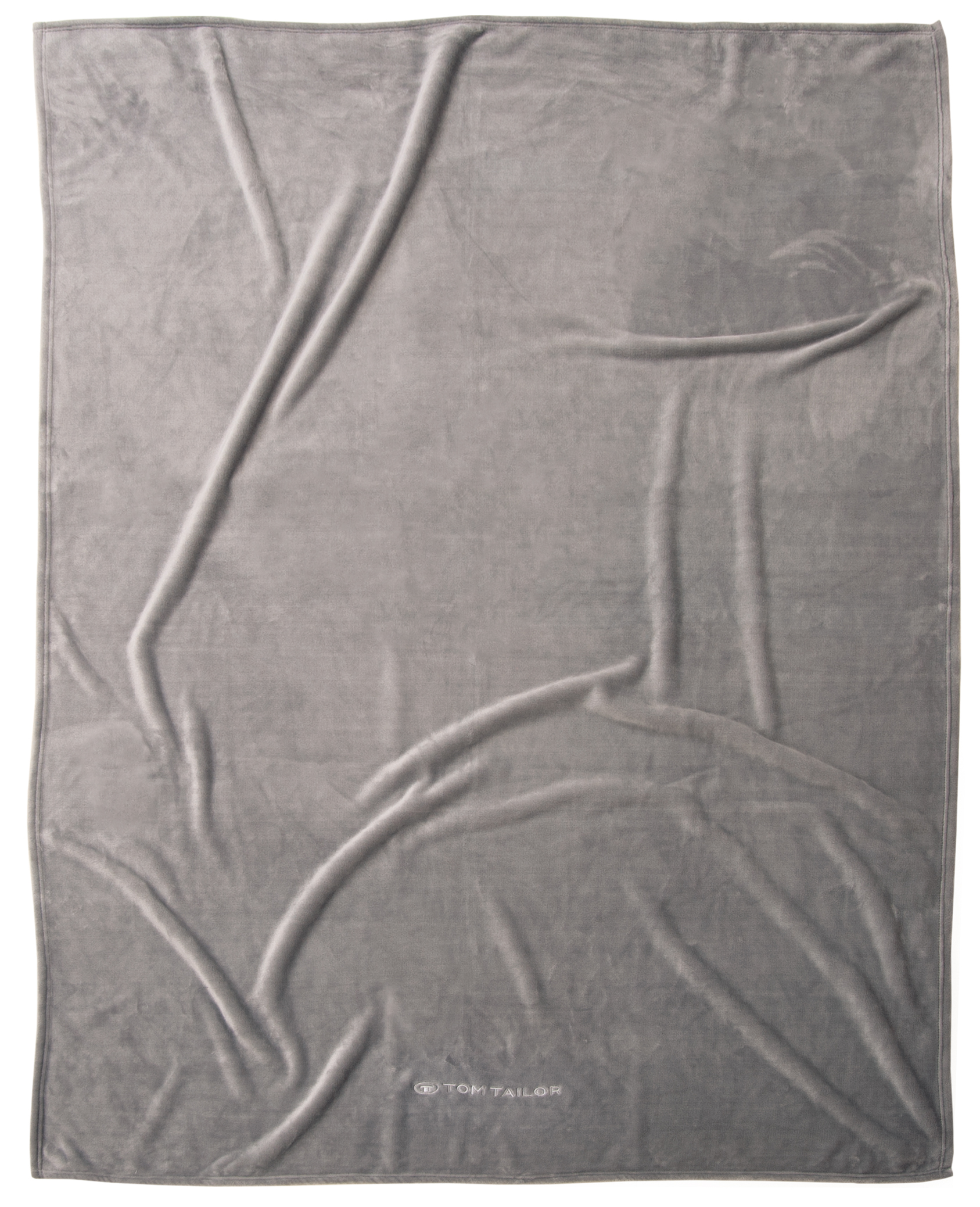 Bild von TOM TAILOR Wellsoft Decke, 150x200 cm, 100% Polyester/ Wellsoft, gesäumt mit Logostickerei, WELLSOFT BLANKET Grau (Moody Grey)