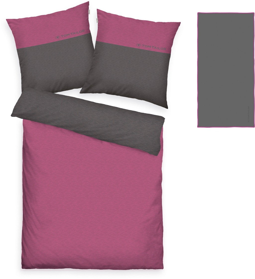 Bild von TOM TAILOR HOME Wendebettwäsche Henry in Gr. 135x200 oder 155x220 cm, Biber, 3 teilig, Bettwäsche aus Baumwolle, mit GRATIS-Zugabe: Sporthandtuch