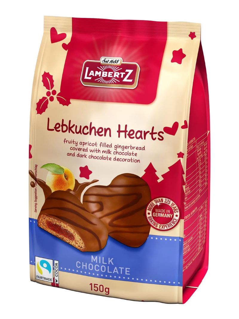 Bild von Lambertz, Milk Chocolate Lebkuchen Hearts, 150g