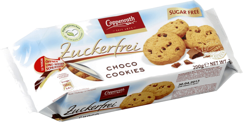 Bild von Coppenrath Choco Cookies zuckerfrei (200 g)