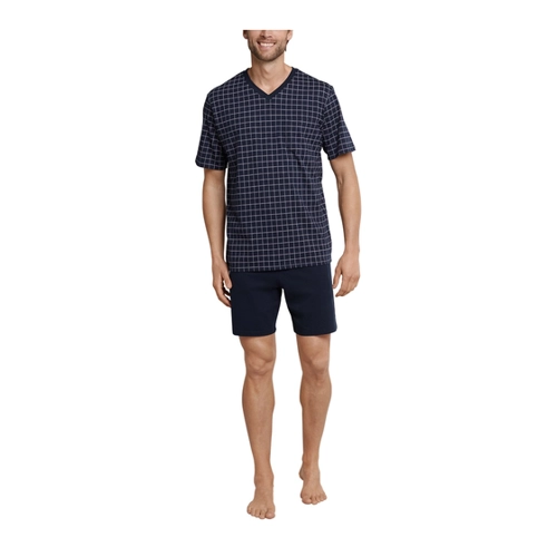 Bild von Schlafanzug kurz dunkelblau kariert - Dark Sapphire 48