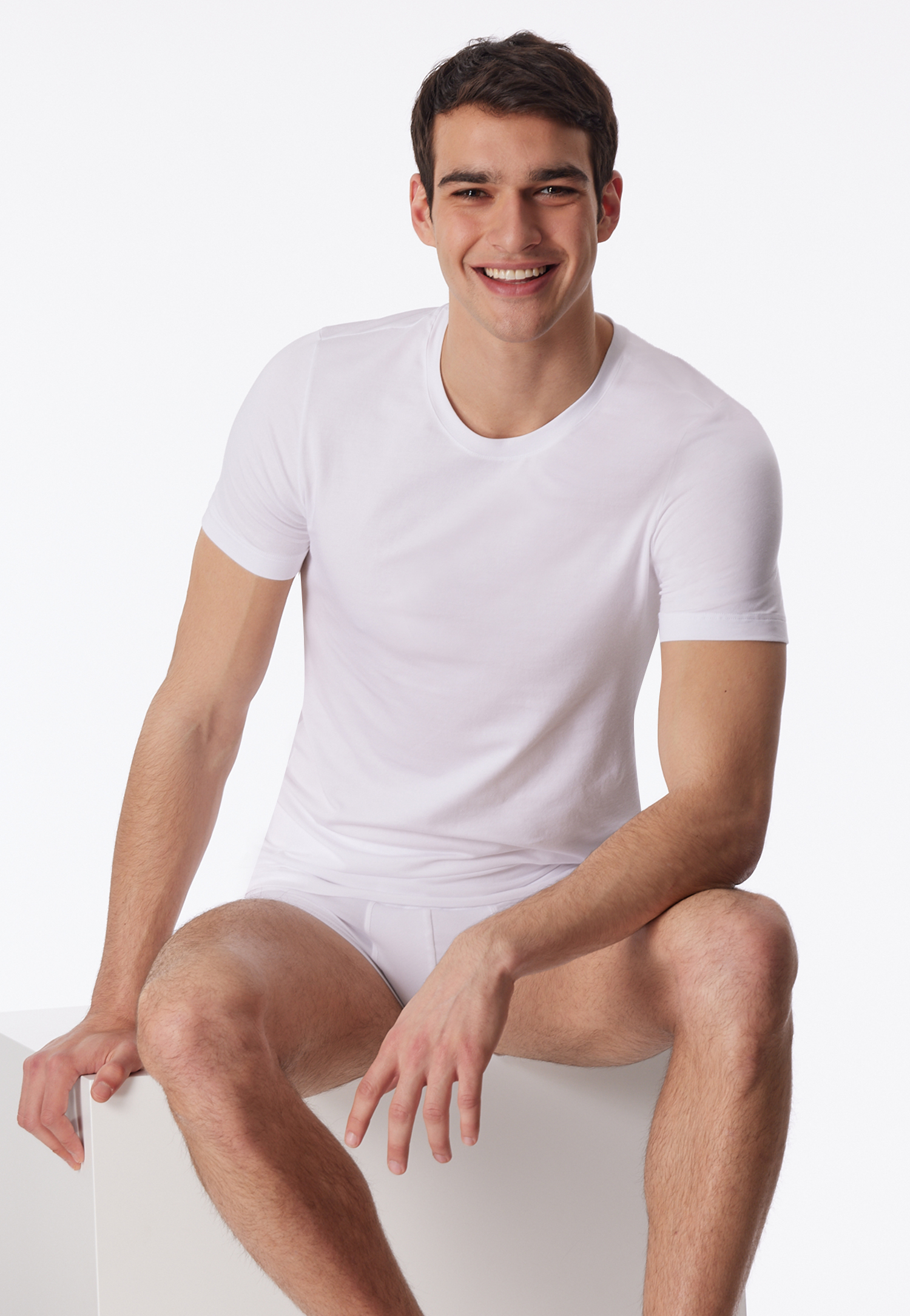 Bild von Shirt kurzarm Jersey elastisch rundhals weiß - Long Life Soft 7