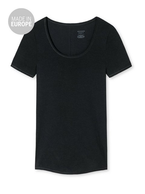 Bild von Schiesser Damen Shirt Halbarm - Personal Fit Unterhemd, Schwarz_155413, M EU
