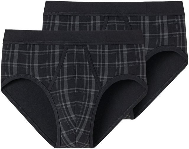 Bild von Schiesser Slip "Original Classics" (2er-Pack) mit kontrastfarbenem Karomuster