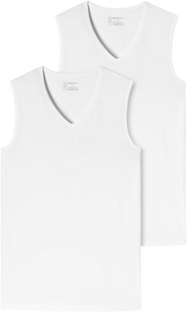 Bild von Schiesser Herren 2 Pack Unterhemd V-ausschnitt Mit Breiter Schulter - 95/5 Organic Unterwäsche, Weiss_173981, L EU