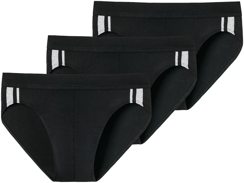 Bild von Schiesser Herren Organic Cotton Stretch herenslip Slip, Schwarz,DE 5, M EU, 3er Pack