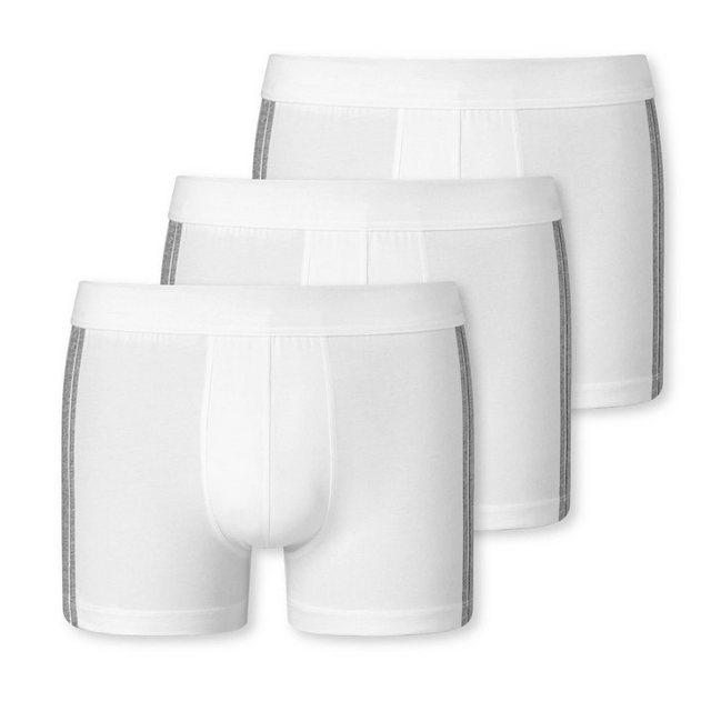 Bild von Schiesser Herren 3 Pack Softbund Und Streifen - 95/5 Organic Boxershorts, Weiss_173816, XL EU