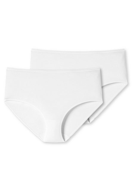 Bild von Schiesser Damen 2 Pack Midi Slip Bio Baumwolle - 95/5 Organic Unterwäsche, Weiß_174384, 46 EU