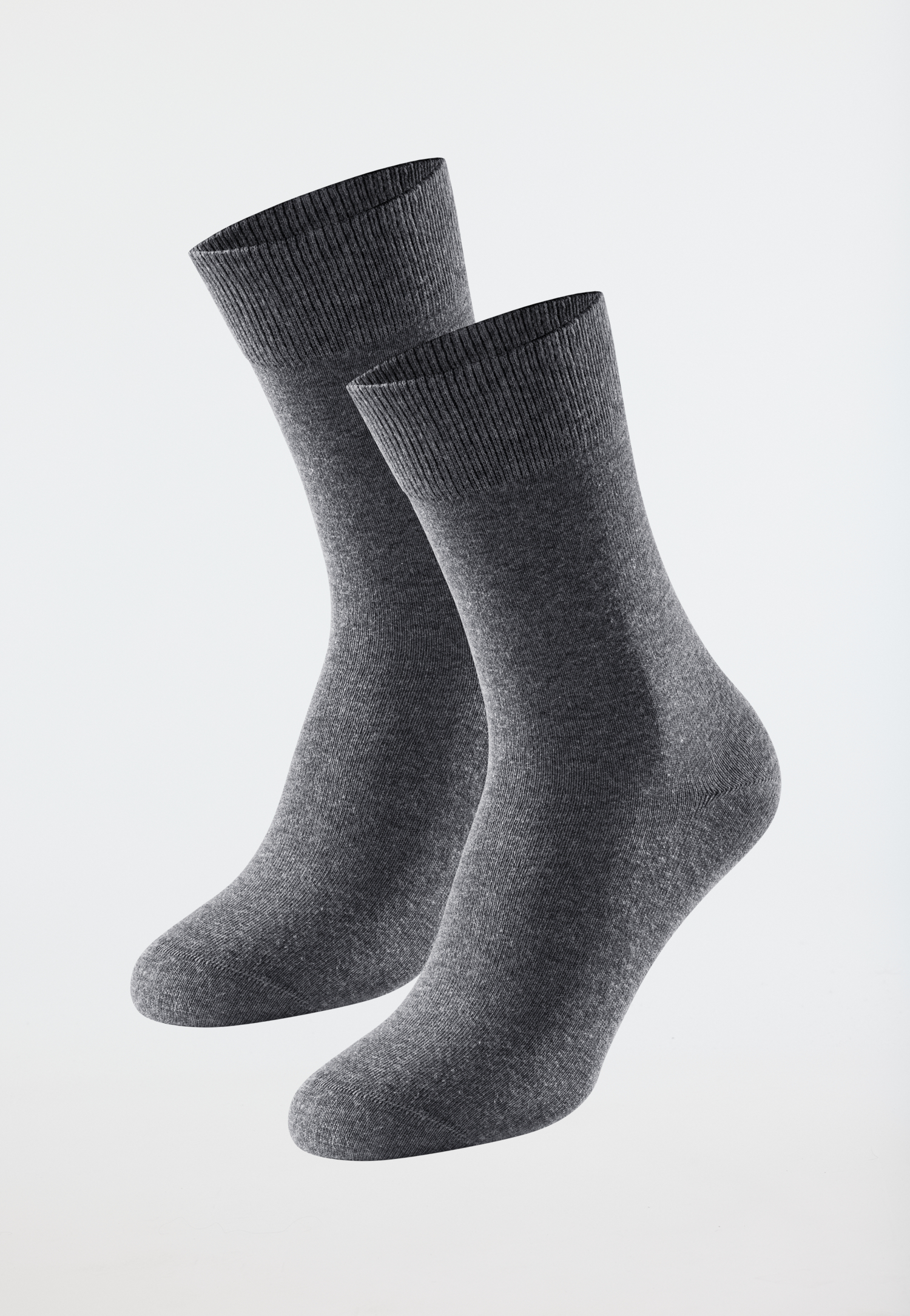 Bild von Herrensocken 2er-Pack Organic Cotton anthrazit-meliert - 95/5 39/42
