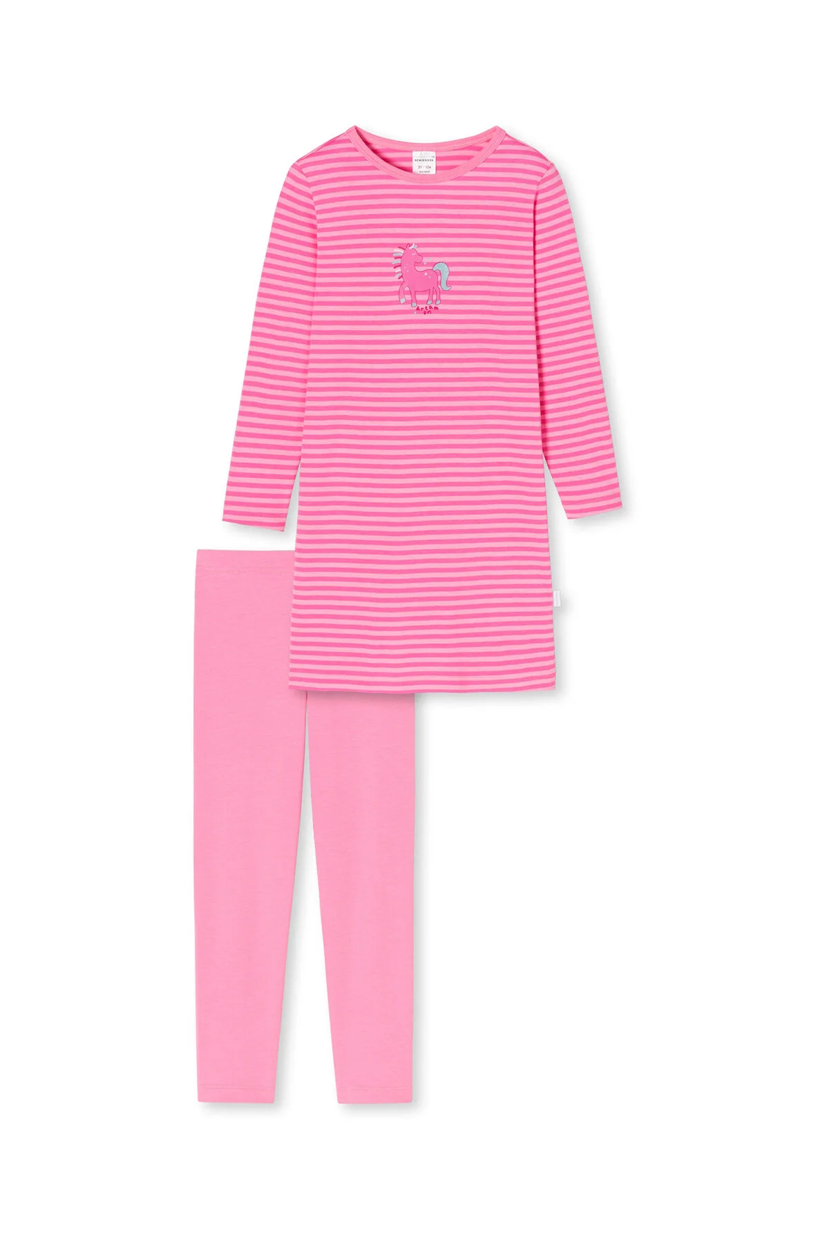 Bild von Schlafanzug lang Streifen Pferd rosa - Original Classics 116