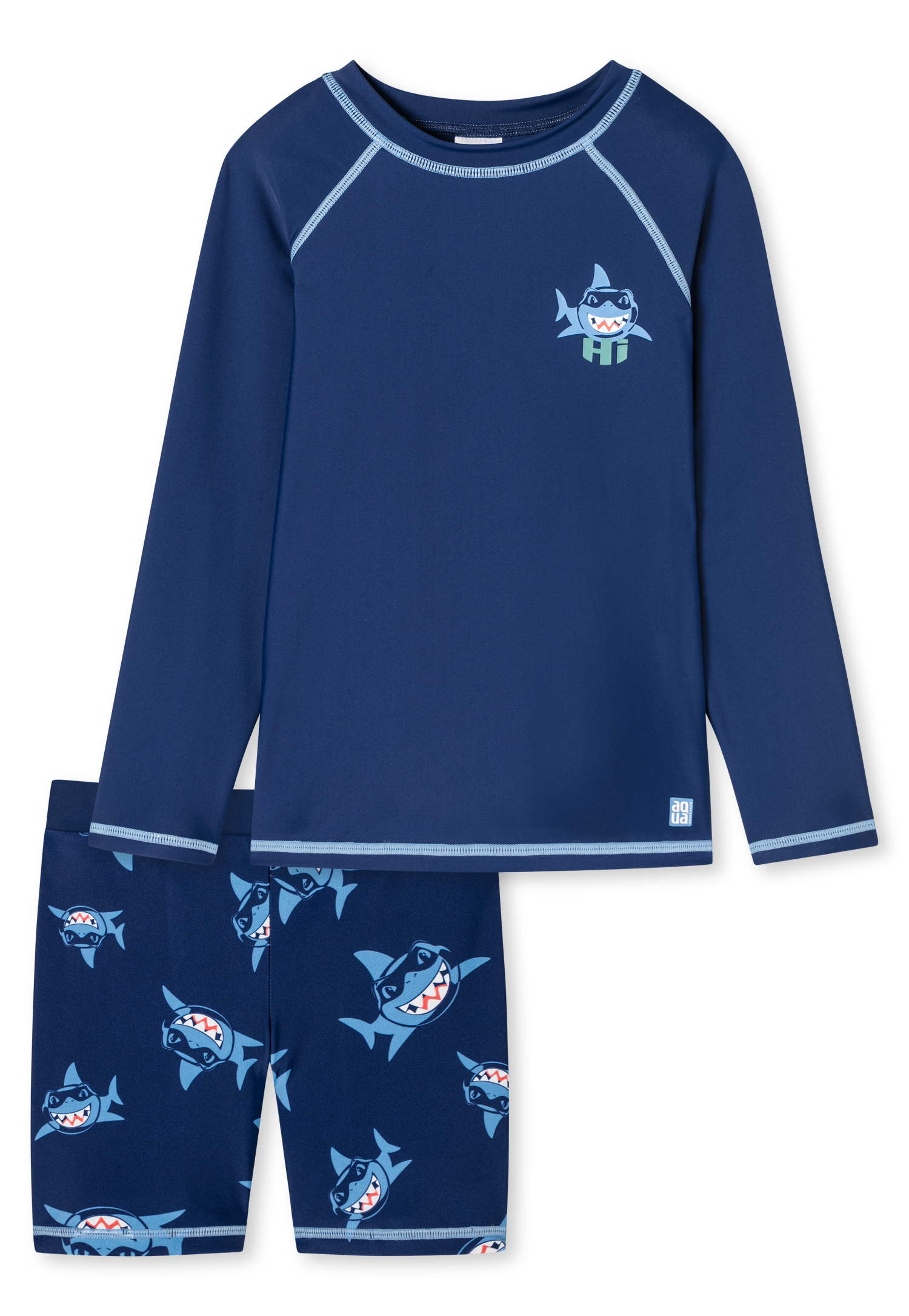 Bild von Schiesser Badeset Jungen 2-teilig Haie hellblau - Aqua Kids Boys für Jungen