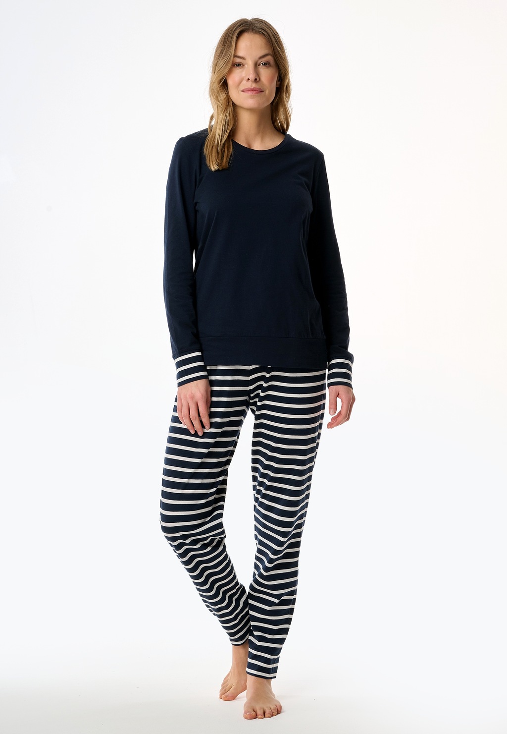 Bild von SCHIESSER Casual Essentials Schlafanzug, Single-Jersey Qualität, für Damen, blau, 36