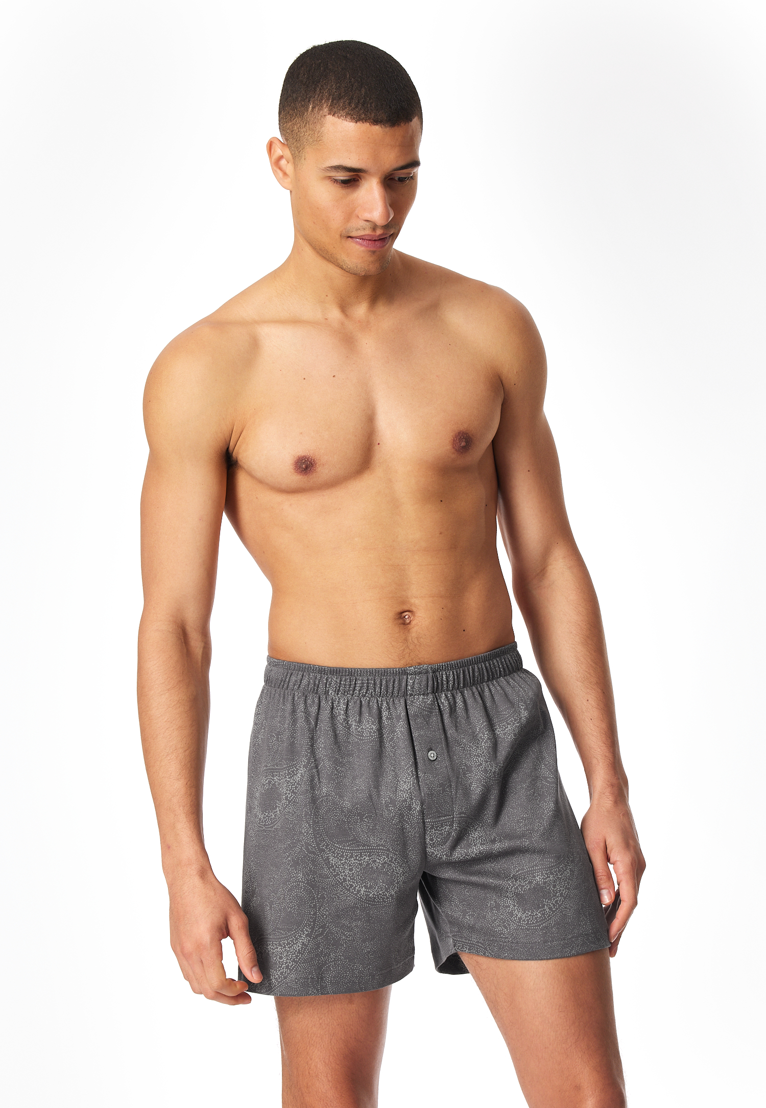 Bild von Boxershorts Interlock Paisley anthrazit gemustert - Fine Interlock 6