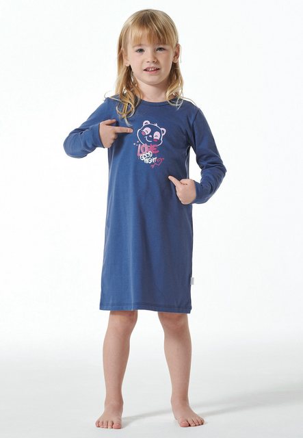 Bild von Schiesser Mädchen Langarm-Girls World Nachthemd, blau_181820, 128