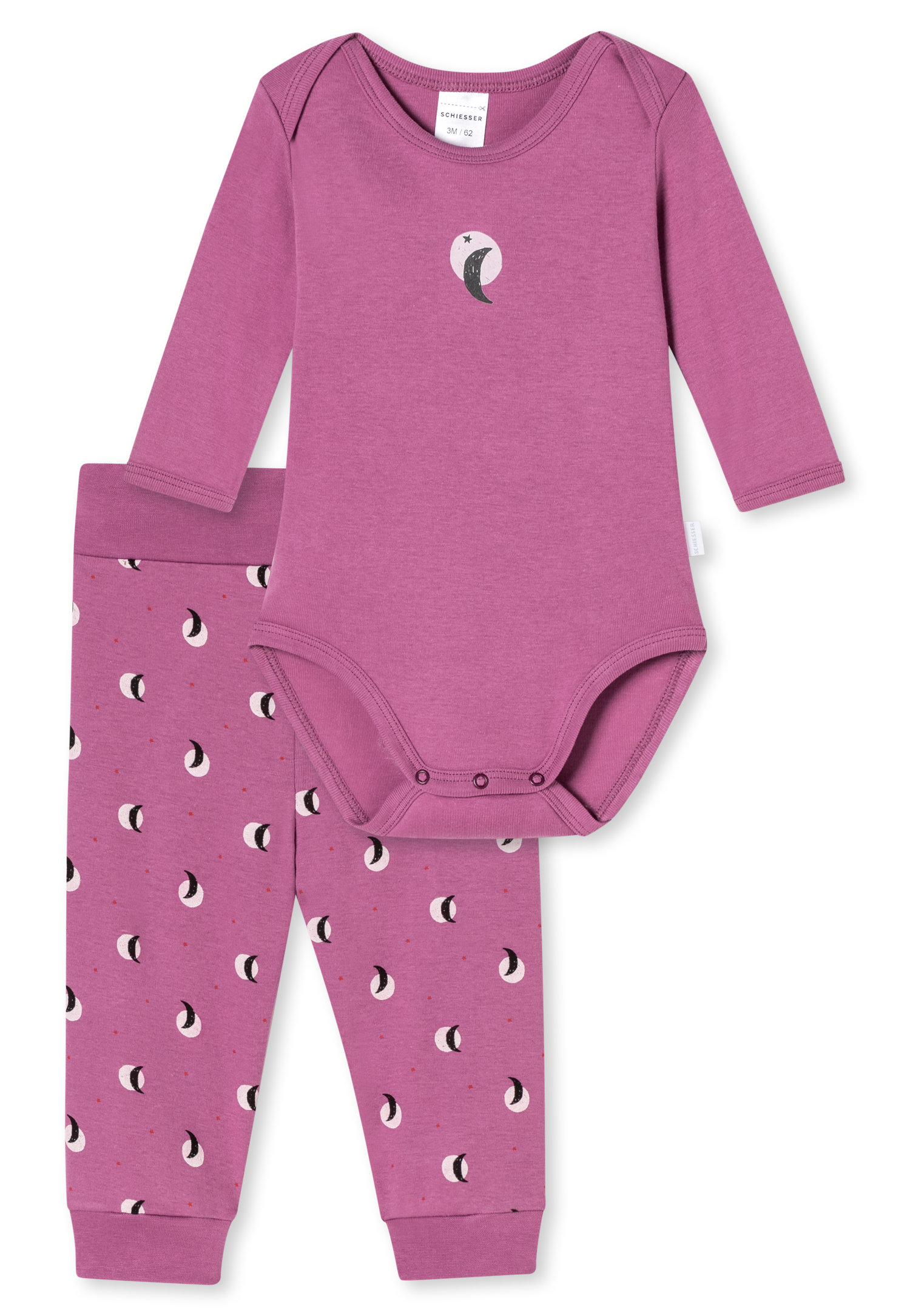 Bild von Babyset 2-teilig Feinripp Langarmbody Hose malve - Natural Love 80