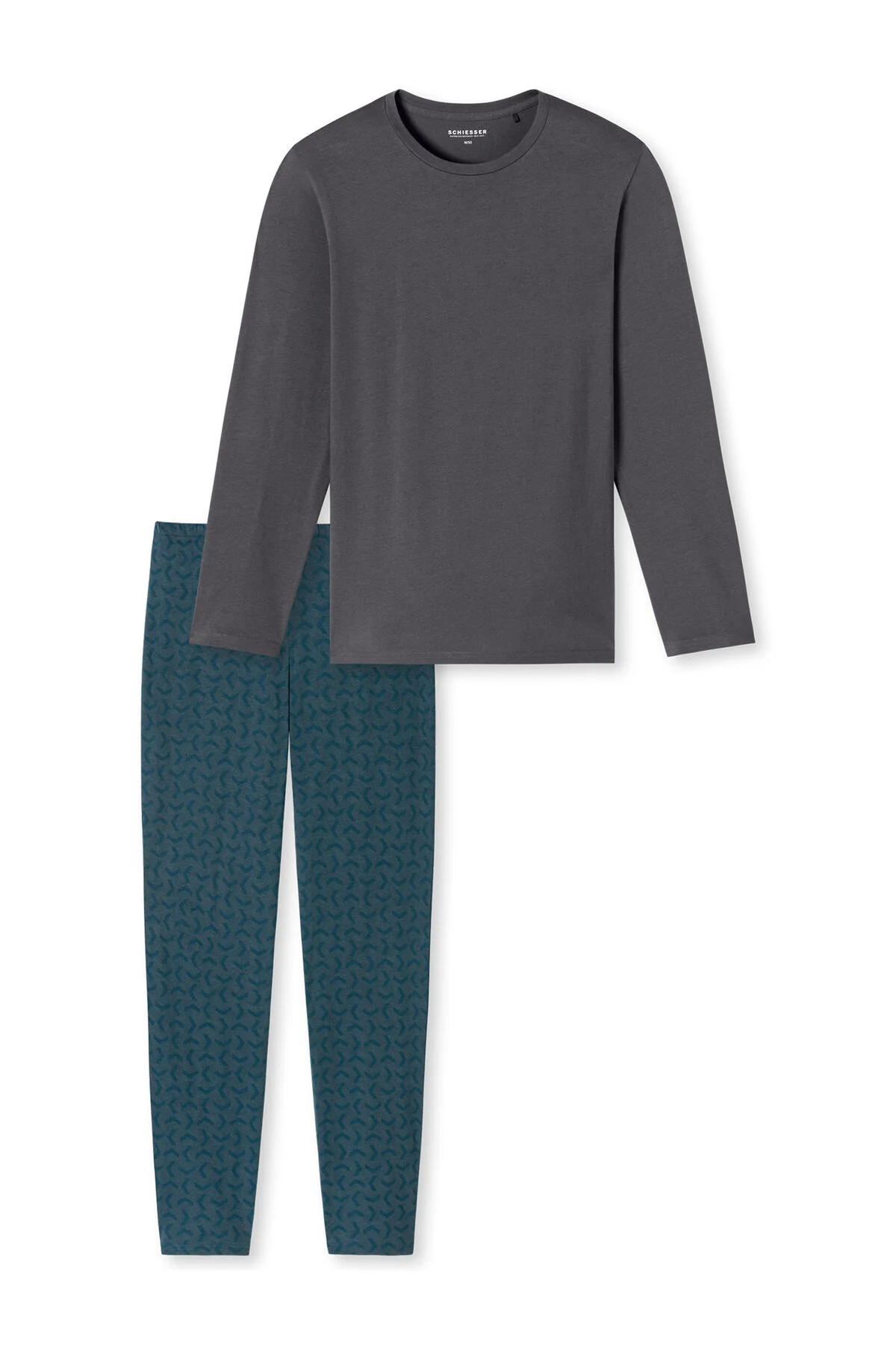 Bild von Schiesser Pyjama Casual Essentials (Set, 2 tlg) langar, Rundhals-Ausschnitt, Muster