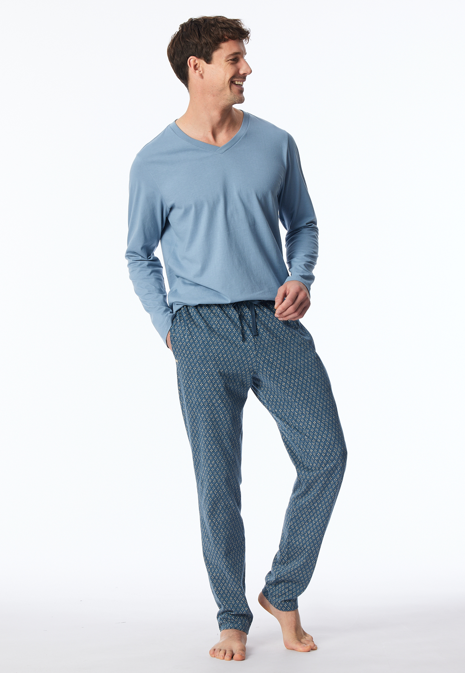 Bild von Loungehose lang Organic Cotton jeansblau gemustert - Mix+Relax 58