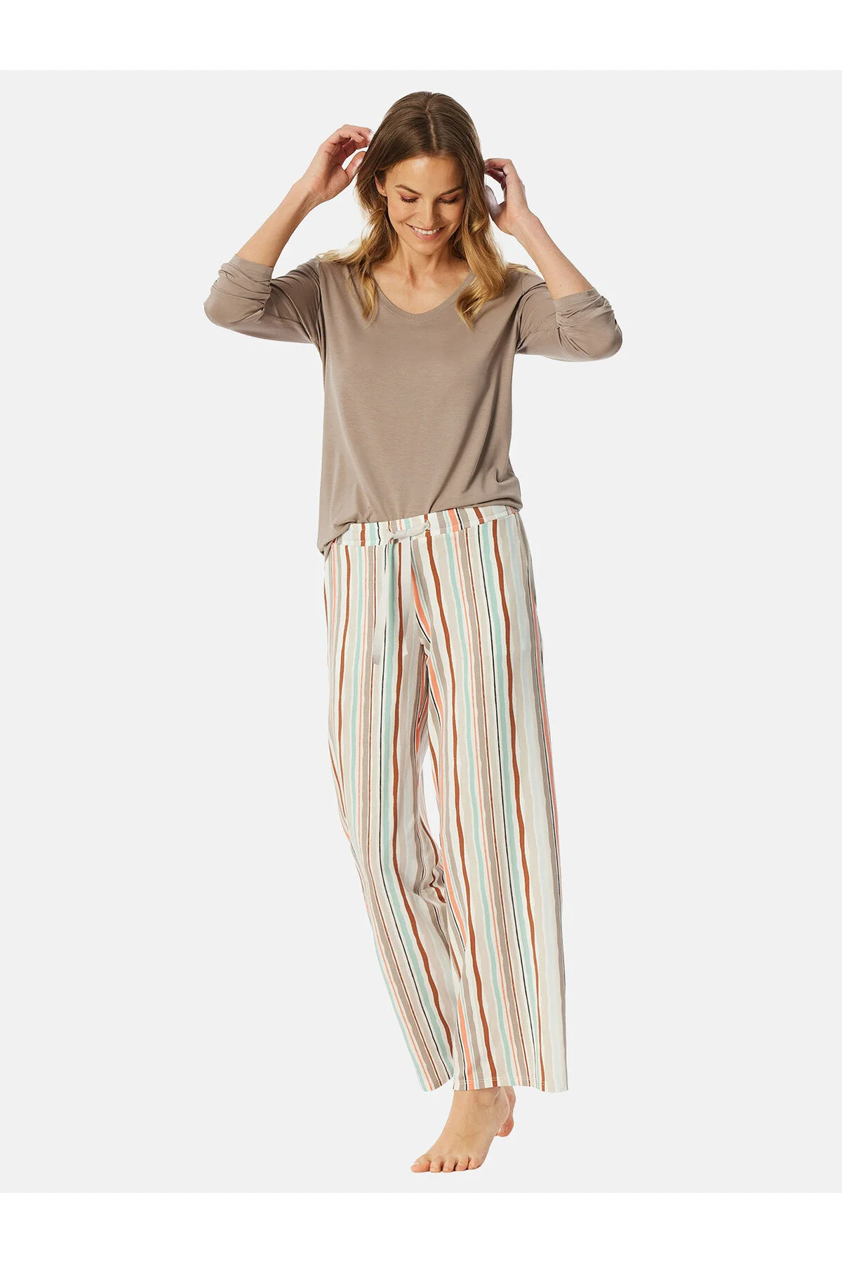 Bild von Schiesser Pyjamahose Mix & Relax Schlaf-hose Pyjama Schlafmode für Damen - 2XL