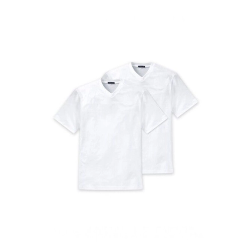 Bild von Shirt kurzarm Jersey 2er-Pack V-Ausschnitt weiß - American T-Shirt M