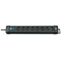 Bild von Brennenstuhl Premium-Line 8-fach schwarz, 3 m Premium-Line Steckdosenleiste 8-fach schwarz 3 m H05VV-F 3G1,5, Mit Schalter (1951180100)
