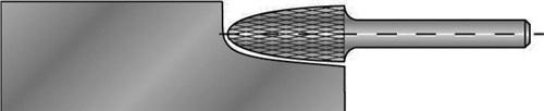 Bild von RUKO 116050 Frässtift Hartmetall Rundbogen 3mm Länge 38mm Schaftdurchmesser 3mm