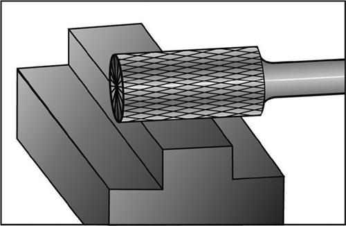 Bild von Frässtift ZYA D.6mm Kopf-L.18mm, Schaft-D.6mm HM TiCN Verz.KVZ 4 m.Stirn RUKO